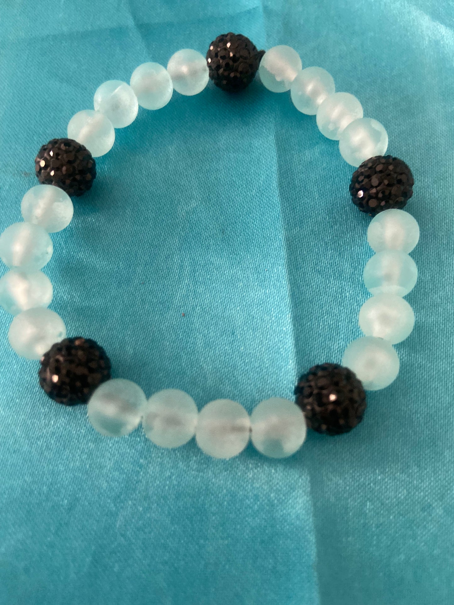 CLEAR QUARTZ AND BLACK SPARKLE