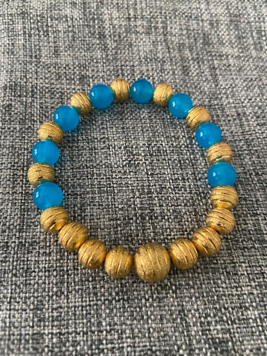 GOLD WITH OCEAN BLUE