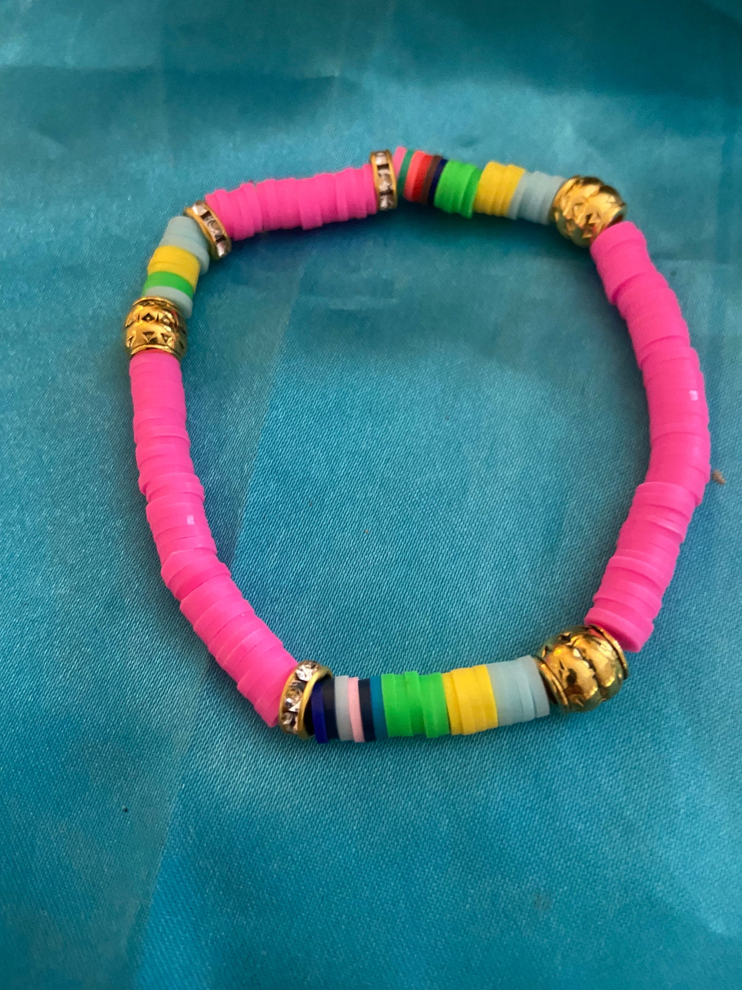 MULTI-COLOR CLAY BEAD ANKLET