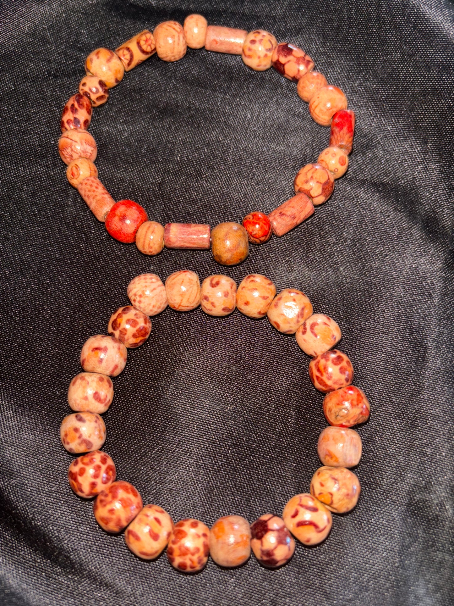 MIXED WOODEN BEAD TRIBAL PATTERN