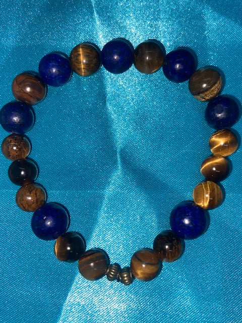 GOLD TIGER EYE & BLUE