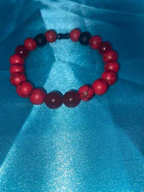 RED CHALCEDONY & BLACK MATTE