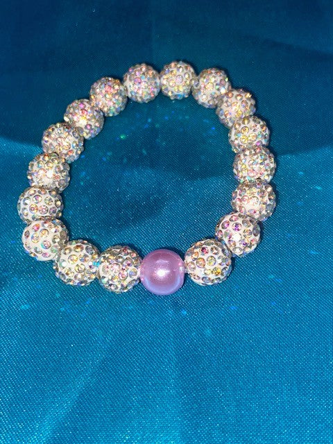 Silver Glitter WITH A DOT OF PINK