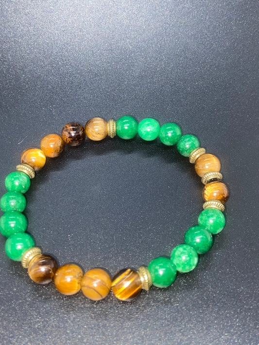 JADE & YELLOW TIGER EYE  UNISEX..