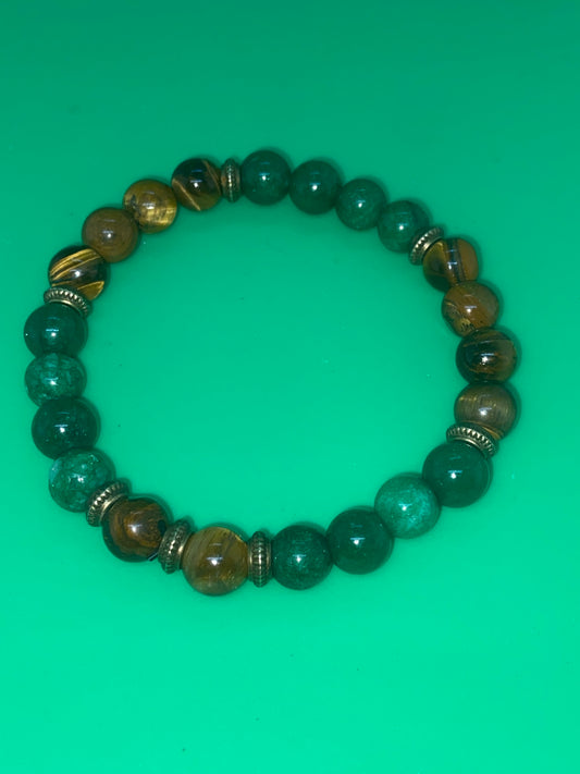 JADE, AFRICAN TURQUOISE  AND YELLOW TIGER EYE